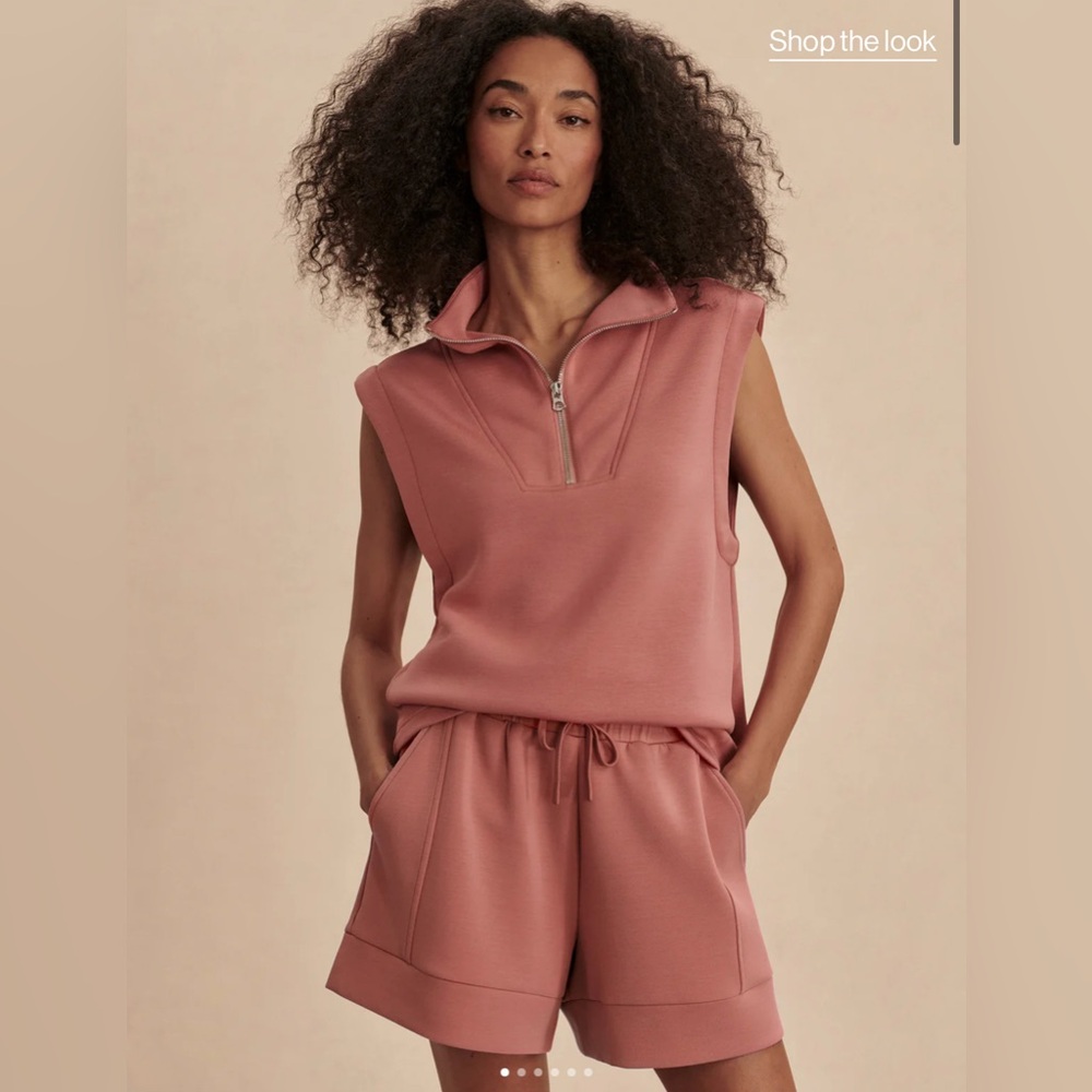 NWT Varley Atrium High Rise Shorts 4.5 - Canyon Rose, Size Small